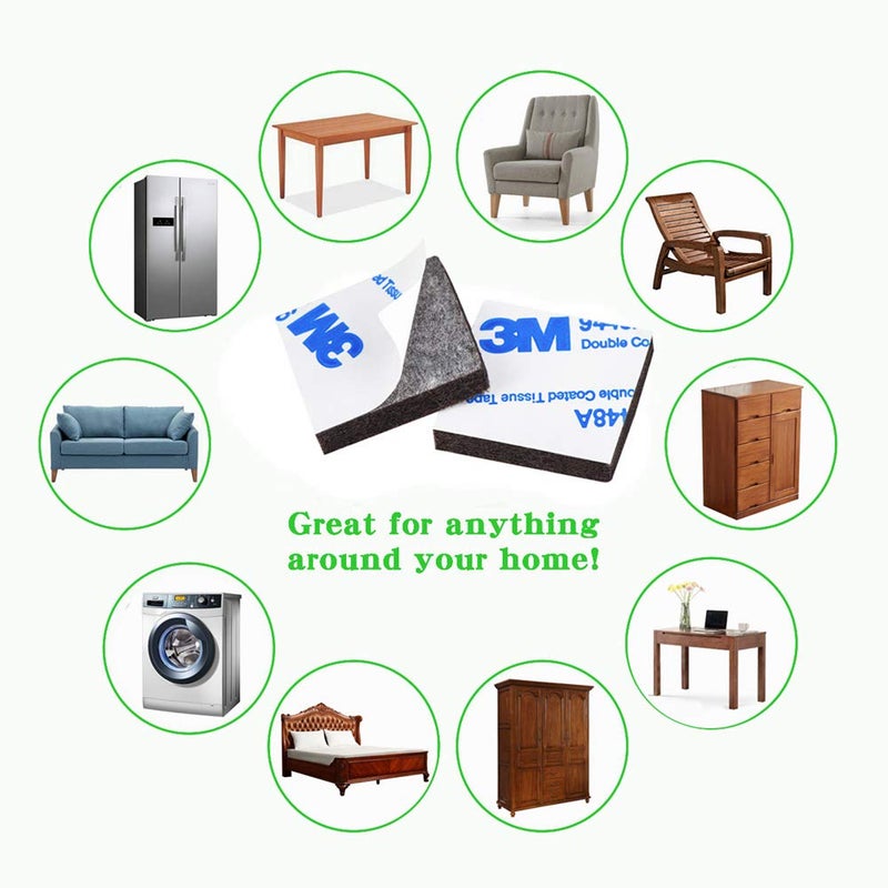 PremiFix Large Felt Furniture Pads 6" x 4" Set of 4 Cut Furniture Felt Pads Sheets Brown Self Adhesive Anti Scratch Heavy Duty 5mm Thick Floor Protector for Hardwood Floorfor Hardwood Floor - Image 3